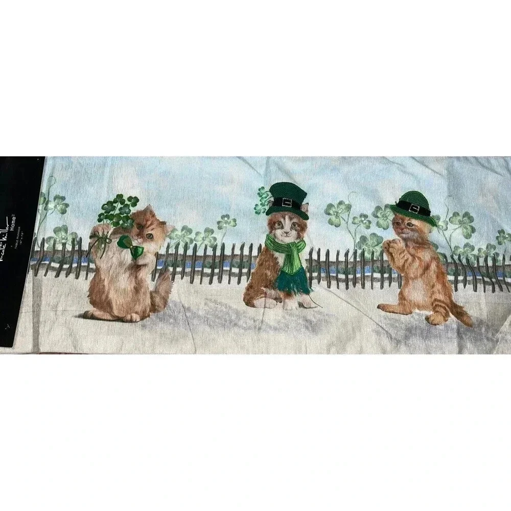 St. Patrick's Nicole Miller Kitty Cat Table Runner Home Decor 14x72